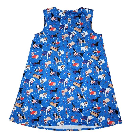Dress Works Americana 4th of July Dog Print Sleeveless Swing Dress NWT Women L - Picture 3 of 5